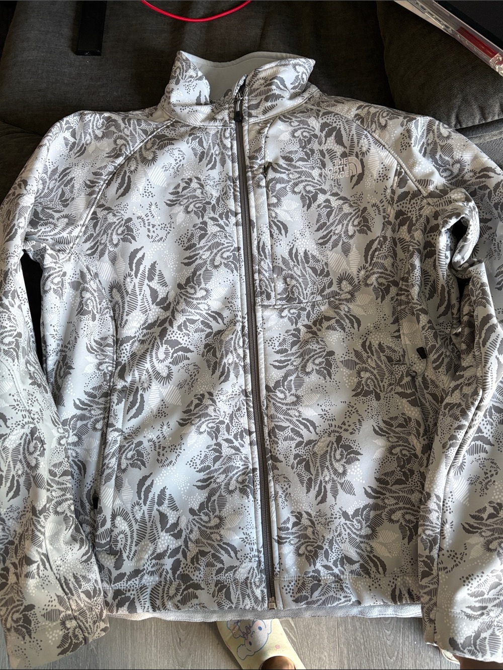 The North Face Women's Gray Floral Softshell Jacket